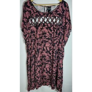 UNIVERSAL STUDIOS MONSTERS Rayon Dress Pink Black Graphic Print Women Size 5
